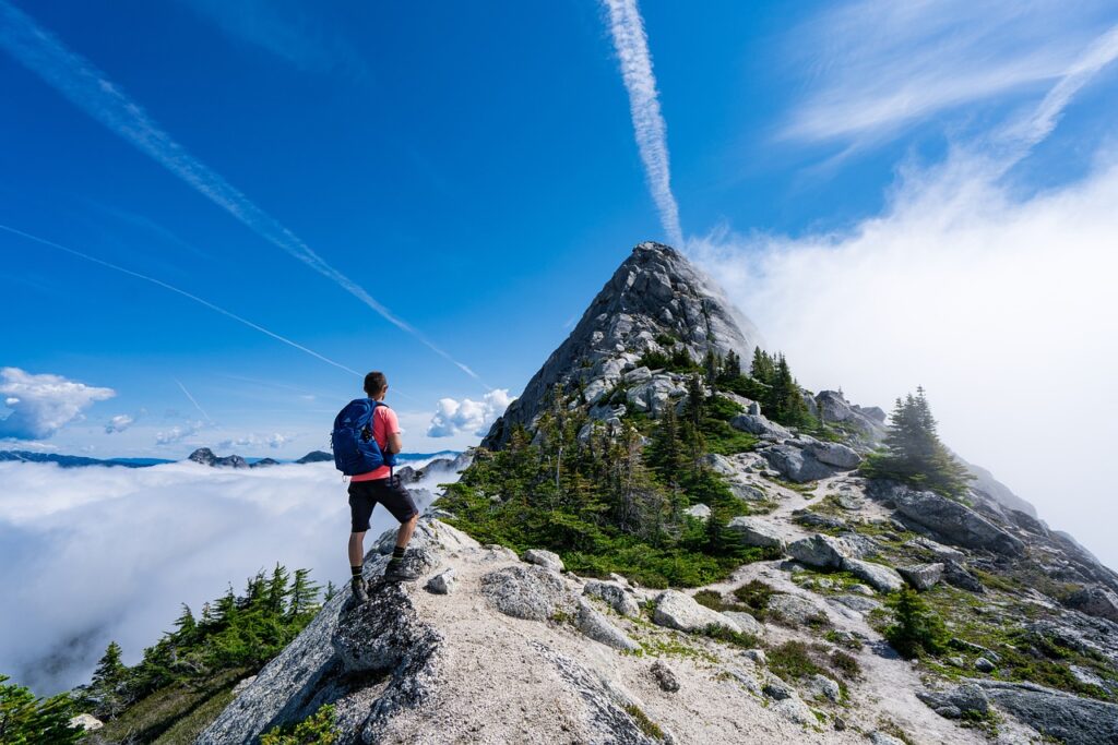 man, mountain, snow